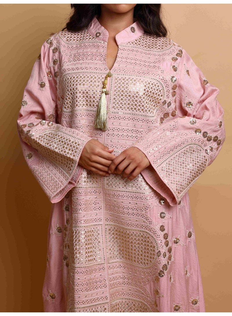 IKKXA Riwaq Jalabiya IK7002 Pink - Image 2